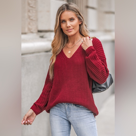 Red Sweater from Cupshe Size Medium - Picture 2 of 3